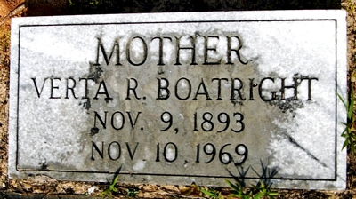 Verta R. Lee Boatright Gravestone: