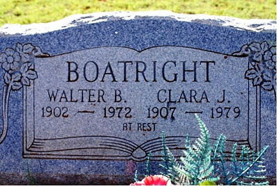 Walter B. and Clara Julie Croft Boatright Gravestone