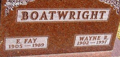 Wayne Reese and Esther Faye Tucker Boatwright Gravestone