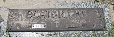 Wayne Thomas and Audrey Lenora Rhodes Boatwright Gravestone