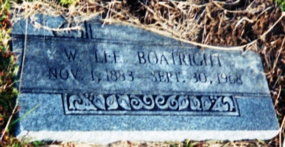 Wilburn Lee Boatwright Gravestone
