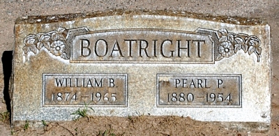 William Butler and Pearl Padgett Boatright Gravestone