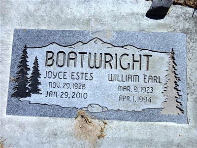 William Earl and Betty Joyce Estes Boatwright Gravestone