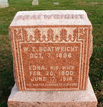 William Edwin and Edna Hill Boatwright Gravestone