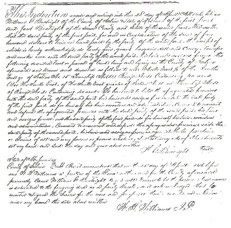 William Greene Boatright Land Sale 1858: