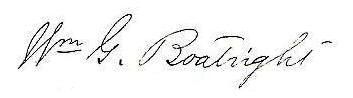 William Greene Boatright Signature