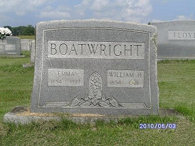 William H. and Sarah Emerline Shadrock Boatwright Gravestone