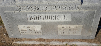 William Henry and Martha E. Inman Boatwright Gravestone