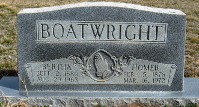 William Homer and Annie Bertha Gunn Boatwright Gravestone