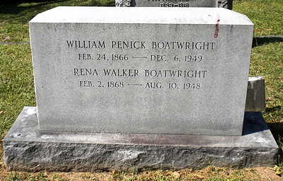 William Penick and Rena Mary Walker Boatwright Gravestone