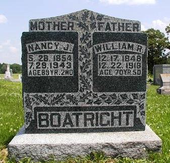 William Riley Boatright and Nancy Jane Richey Gravestone