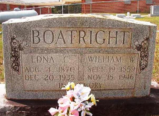 William Washington Boatright and Edna Callie Dudley Gravestone