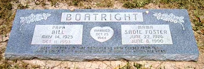 William Warren and Sadie Foster Boatright Gravestone