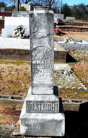 Willis Gordon Boatright Gravestone
