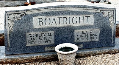 Worley Monroe and Ila Williams Boatright Gravestone