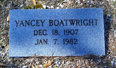 Yancey Boatwright Gravestone
