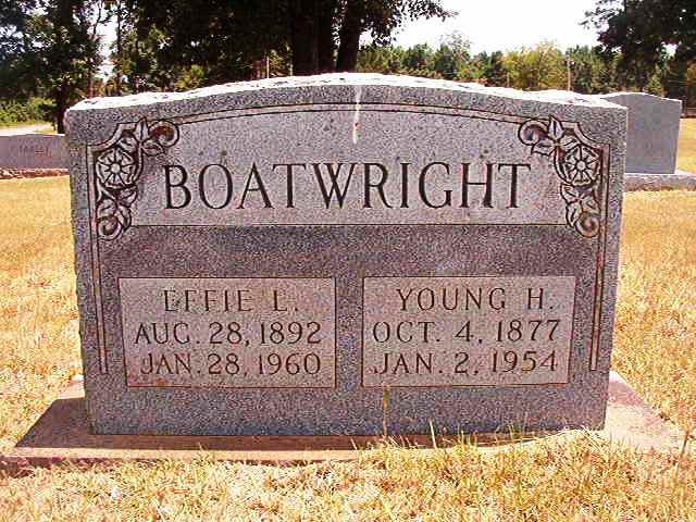 Young Henry Boatright and Effie Garrett Gravestone