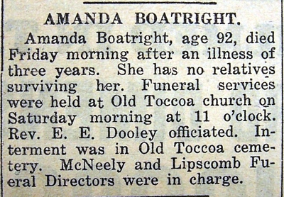 Amanda Boatright Obit