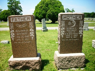Benjamin Berton and Georgia Ethel Sellers Boatright Gravestone