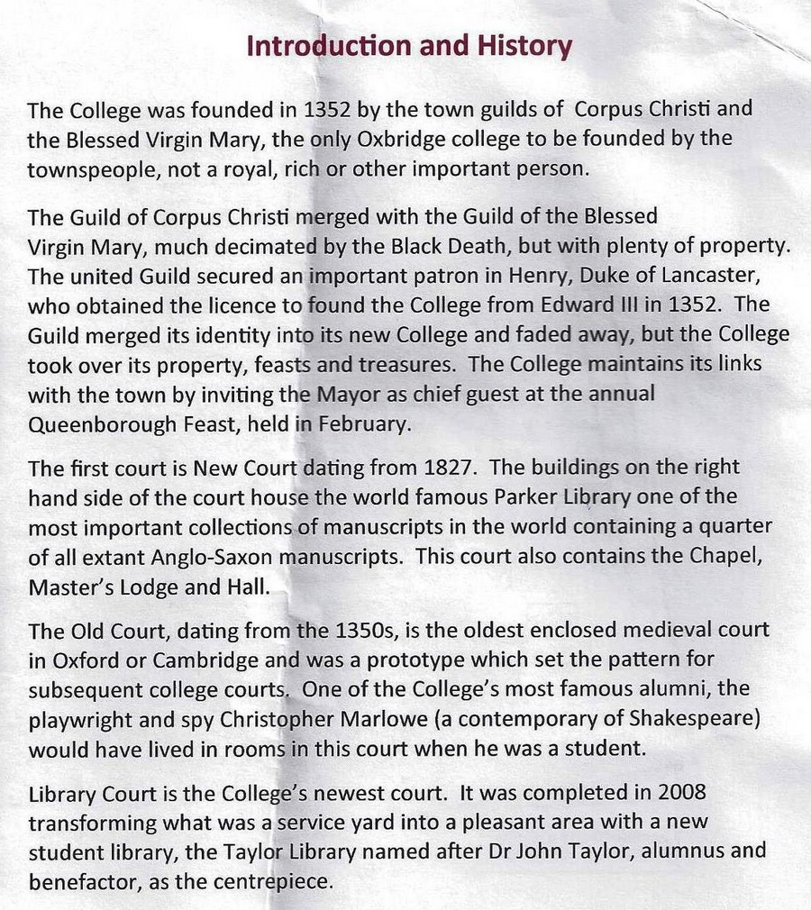 Corpus Christi College, Cambridge, England