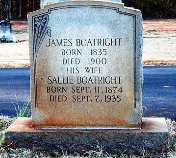 James Robert and Sarah Sallie Starnes Boatwright Gravestone