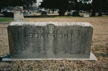 Jesse Lowery and Bertha Disney Boatright Gravestone