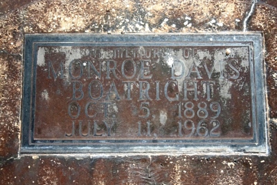 Monroe Davis Boatright Gravestone