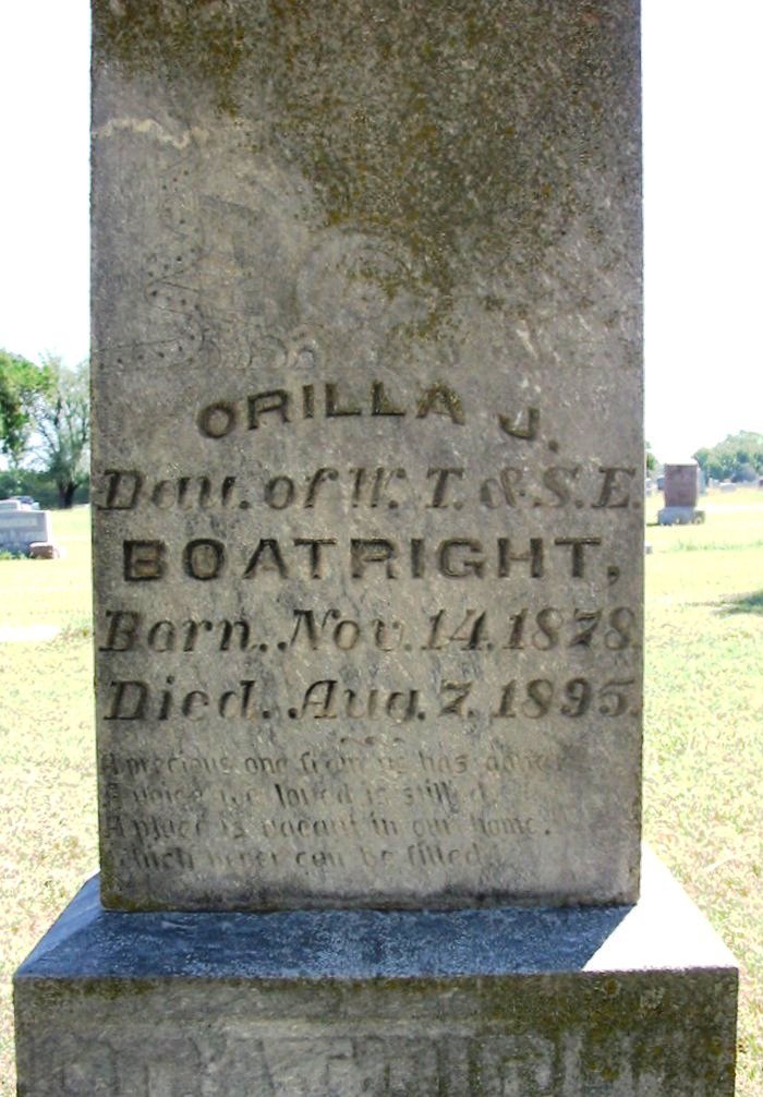 Orilla Josephine Boatright Gravestone