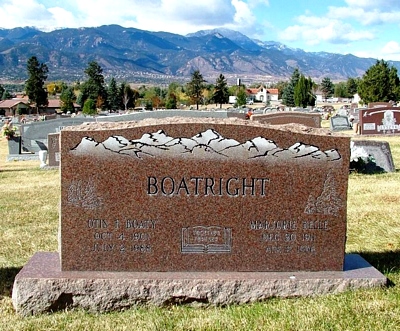 Otis Francis and Marjorie Bell Caldwell Boatright Gravestone