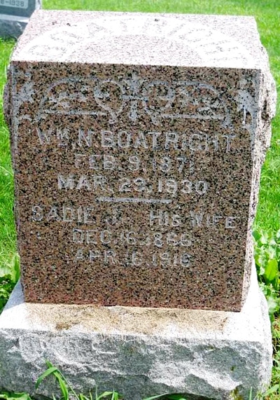 William Nelson and Sadie Jane Pistole Boatright Gravestone